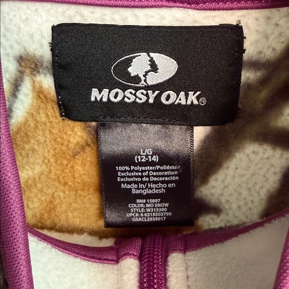 MOSSY OAK Women’s/Girls 1/2 Zip Fleece Pullover - Picture 5 of 6